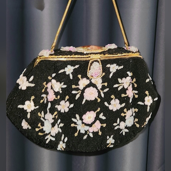 Rue Cambon French 30s Limoges Cameo Beaded Collectible Hand Made France Purse - Picture 8 of 9